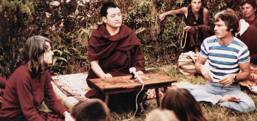 Shamarpa together with Lama Ole and Hannah Nydahl