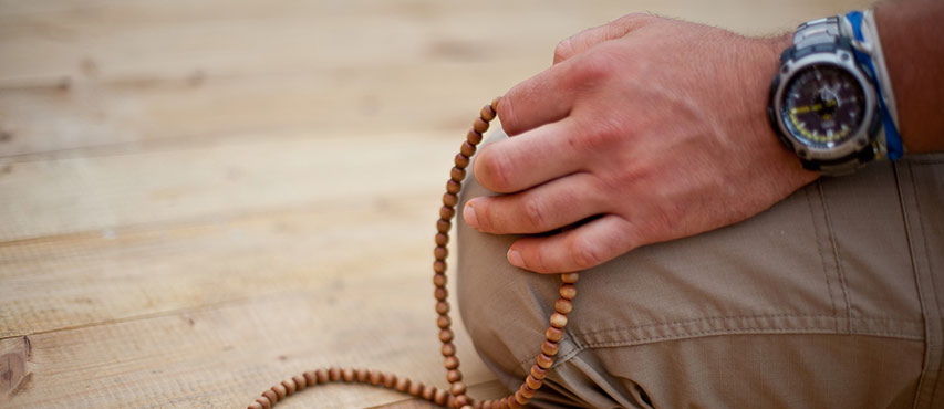 A mala, 108 beads used during Buddhist meditation.